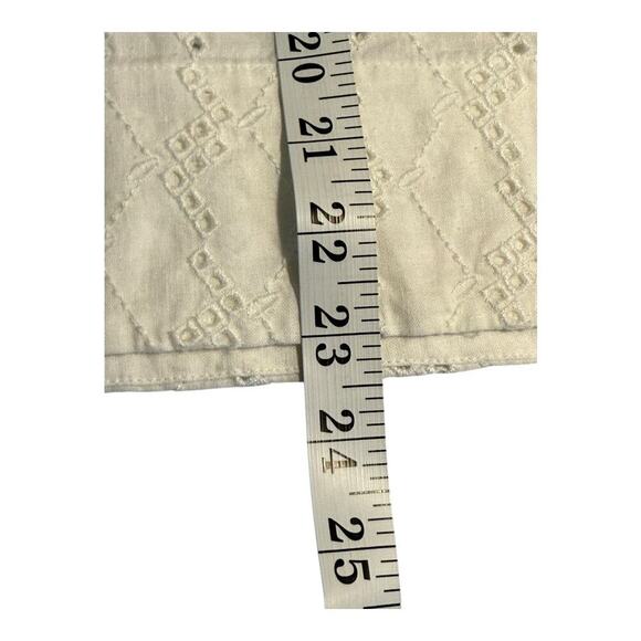 NWOT Madewell Women’s Medium White Long-Sleeve Popover Top in‎ Eyelet - Picture 6 of 8